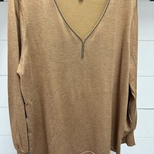 Chico's Tan V-Neck Sweater